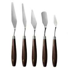 5pcs Professional Painting Palette Knife Set, Red Brown Palette Knife Set, High-Quality Solid Wood Handle Professional Painting Scraper Set - Sets - View 10