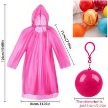 4/1pc Random Color Ball-Shaped Disposable Raincoat, Portable Compressed Ball-Style Thickened Rain Poncho For Adults, Outdoor Travel Emergency Raincoat - Multiple Styles - View 6