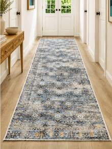 Chilai Home Boho Rug, Runner Rug, Washable Floor Mat for Home Decor, Livingroom rug, Non-Slip Kitchen Runner Rug, Made in Turkiye 80x200 cm, 80x300 cm,100x200 cm, 120x180 cm - 霧霾藍 - 查看 3