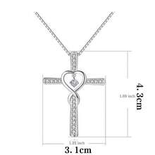 1PC Silver Intertwined Heart & Cross Titanium Steel Rhinestone Necklace, Anti-Oxidation Non-Fading Delicate Collarbone Chain, Versatile Accessory For Summer Date, Commute, Vacation, Valentine's Day Birthday Gift For Girlfriend And Best Friend - Silver - View 4