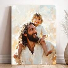 Jesus And Child Canvas Print: Christian Home Decor - Canvas Framed 1PCS - View 1