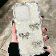 Shiny Bow Iridescent Shell Pattern Phone Case - Multicolor - View 2