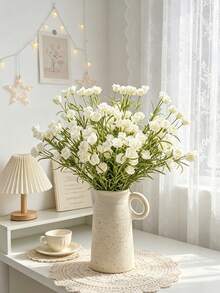 1/3/6pcs Artificial Mini Rose Bouquet, Realistic DIY Foam Flower Decoration, Suitable For Valentine's Day Gift, Wedding Bouquet/Centerpiece, Outdoor Party Backdrop, Indoor/Tabletop, Garden/Potted Plant Decoration, Birthday Graduation Gift, Etc. - White - View 5