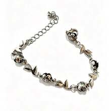 Silver Women's Minimalist Luxury Niche Casual Black Rose Bracelet - Black - View 4