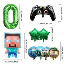 New Steve Pixel World MC Themed Party Balloon Set Birthday Party Decoration Balloons - View 4