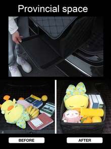 1 pieza Caja organizadora para maletero de coche de gran capacidad, bolsa de almacenamiento multifuncional para herramientas, organizador plegable de cuero PU para almacenamiento de emergencia - caja de almacenamiento - Ver 6