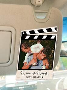 Custom Photo Car Sun Visor Clip ("Dad, Please Drive Safely") – Father's Day Gift For Dad Or Husband – Acrylic Car Accessory - Multicolor 09 - View 6