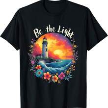 Be The Lighthouse Sunset Inspiration T-Shirt - Black - View 10