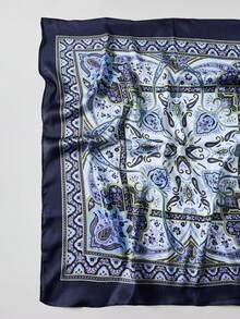 1 buah Syal Persegi Motif Paisley untuk Wanita, Bahan Poliester, Cocok untuk Padu Padan Fesyen Sehari-hari - MultiWarna - View 7