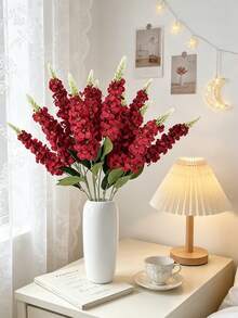 1/3pcs 29.2 Inch Artificial Hyacinth Flowers, Realistic Texture, Suitable For Wedding, Home, Outdoor Party Floral Arrangement, Tabletop Decoration, Garden, Hotel, Bar, Kitchen, Fireplace, Vase Decoration, DIY Wreath Decoration, Gift For Girls - Red - View 6