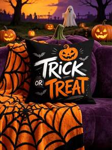 1/4pcs New Halloween Pattern Pillowcase, Halloween-Themed Cushion Cover, Decorative Pillowcase, Square Pillowcase, Halloween Decoration, Decorative Pillow, Suitable For Living Room, Sofa, And Bedroom Party Decoration, Pillow Insert Not Included - Multicolor - View 7