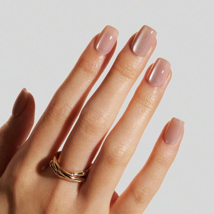 LAMIMOSA Press On Nails French Kurz Quadratisch 32er Set – Krótkie Kwadratowe Mlecznobiałe Paznokcie French, mlecznobiałe paznokcie do naklejenia za pomocą kleju, sztuczne paznokcie z miękkiego żelu w 16 rozmiarach, MILKY FRENCHY2026 - JEDWABNY MIRAŻ - Zobacz 1