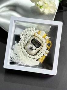 1 buah Kalung Penghitung Manik-manik Doa Muslim Islami, 99 buah Mutiara Imitasi 6mm, Tersedia 8 Warna, Aksesori Wanita Modis, Dengan Fungsi Penghitung, Gaya Minimalis, Kemasan Kotak Hadiah Ideal - Beraneka warna - View 4