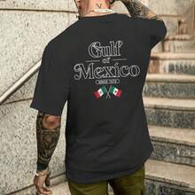 Men's T-Shirt With The Mexican Flag, " Since 1672" Print On The Back, Breathable Summer Jersey, Ideal For Football Fans: Casual Wear, Travel And Parties - 黑色 - 查看 3