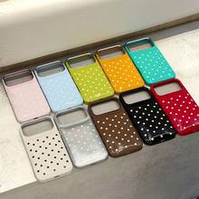 [Popular Item]New Korean Summer Design: Cute Polka Dot Soap Down Jacket Style Leather-Look Smartphone Case For IPhone 17/17 Pro/17 Pro Max/16/16 Pro/16 Pro Max. Perfect For Women. All-Model Protective Cover, Waterproof, Shockproof, Drop-Resistant, Scratch-Resistant. - Cadet Blue - View 5