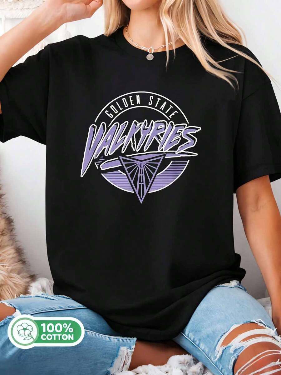 Golden_State_Valkyries_WNBA_Logo_T-Shirt - 黑色 - 查看 1