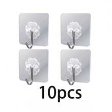 Damage-Free Adhesive Hooks, Wall Hooks For Hanging Items, Suitable For Kitchen, Bathroom, Picture Frames, Posters, Clocks And More, Easy To Tear And Stick Multi-Purpose Hooks, Practical Hooks, Easy Installation, Damage-Free Removal, Damage-Free Hanging, Streamlined Hook Design | Modern | Waterproof | Rust-Proof - A - View 14