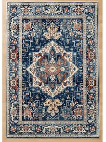 Chilai Home Boho Rug, Runner Rug, Washable Floor Mat for Home Decor, Livingroom rug, Non-Slip Kitchen Runner Rug, Made in Turkiye 80x200 cm, 80x300 cm,100x200 cm, 120x180 cm - 藍色 - 查看 2