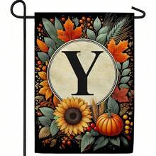 Autumn-Themed Garden Flag With Optional Initial (12.5 X 18 Inches, Double-Sided Print, Featuring Sunflowers And Pumpkins) - 1pc - View 16
