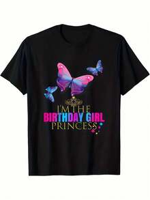 Vibrant Monarch Butterfly Print, Lightweight And Breathable, Short Sleeve, Round Neck, Casual T-Shirt For Everyday Wear, Outdoor Sports, Spring/Summer/Autumn, Sizes XL - 5XL - 黑色 29 - 查看 1