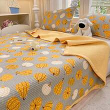 1 buah Sprei Quilted Bermotif, Selimut Tipis Quilted, Desain Quilted Modern dan Modis, Multifungsi Dapat Digunakan Sebagai Sprei atau Selimut, Lembut, Nyaman, Ramah Kulit, dan Bernapas, Dapat Dicuci dengan Mesin, Tidak Rontok Serat Kapas, Cocok untuk Sprei Sepanjang Musim, Cocok untuk Kamar Tidur, Kamar Tamu, Asrama (Sarung Bantal dan Isinya Tidak Termasuk) - Jeruk - View 4
