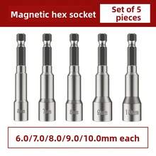 Long Hex Impact Socket Set - Heavy-Duty Extended Impact Sockets Compatible With Electric Impact Wrenches, Power Drills, And Pneumatic Screwdrivers; Designed For Removing Bolts And Nuts. - A - View 9