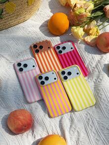 KOOLIFE Aesthetic Striped Pattern, Romantic French Style Phone Case Compatible With IPhone 17 Pro Max, 16 Pro Max, 15 Pro Max, 14, 13 - Red and Pink - View 4