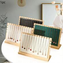 1 support d'affichage de pendentif de collier en bois amovible, présentoir à bijoux, support robuste, accessoire d'exposition, affichage et rangement, convient pour des occasions comme Noël, peut être utilisé dans les chambres, les salles de maquillage, les comptoirs à bijoux et en toute saison. - Support collier plaque support - Voir 2