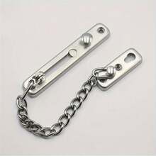 1pc Heavy Duty Metal Door Chain Lock With Spring Anti-Theft Bolt - Protect Your Home With Polished Bolt Screw Accessories, Black Door Lock! - Black - View 5