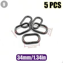 HSDOUBLE 5pcs Oval Metal Spring Hook Keychains, Suitable For Keyring Lanyards, Pet Collar Buckles, Wallet Keyring Replacement Parts - 5pcs - View 17