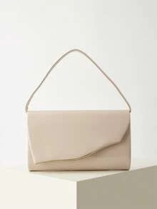 Shiny, Dazzling, Luxurious, Charming, Elegant, Exquisite Large Women's Clutch Evening Bag Ball Handbag With Detachable Chain, Suitable For Weddings, Parties, Balls And Other Occasions, Patent PU Material, Elegant And Fashionable, Suitable For Girls, Women, College Students, New Professionals And White-Collar Workers. - Apricot - View 2