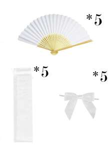 1/3/10/15/30 peças Leques de papel dobráveis minimalistas essenciais para o verão, estilos branco e colorido, leques portáteis de mão, adequados para casamento, festa, cerimónia de batismo, presentes para a noiva, decoração DIY e adereços de fotografia - Multicolorido - Ver 22