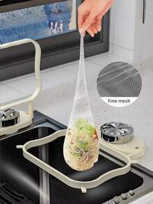 Kitchen Suction Cup Drain Rack, No-Drill Folding Drain Rack, Kitchen Waste Sink Filtration Net Holder, Kitchen Trash Filtration Rack, Residue Filtration Net, Household Filtration Net Drain Rack, Drain Net, Sink Residue Vegetable Filtration Rack, Leftover Food Sink Drain Rack, Filtration Food Residue Net Bag Suction Cup Sink Filter Basket, Trash Filter, Towel, Cloth Storage Rack For Kitchen Cleaning Supplies, Space-Saving Kitchen Drainage Solution - View 3