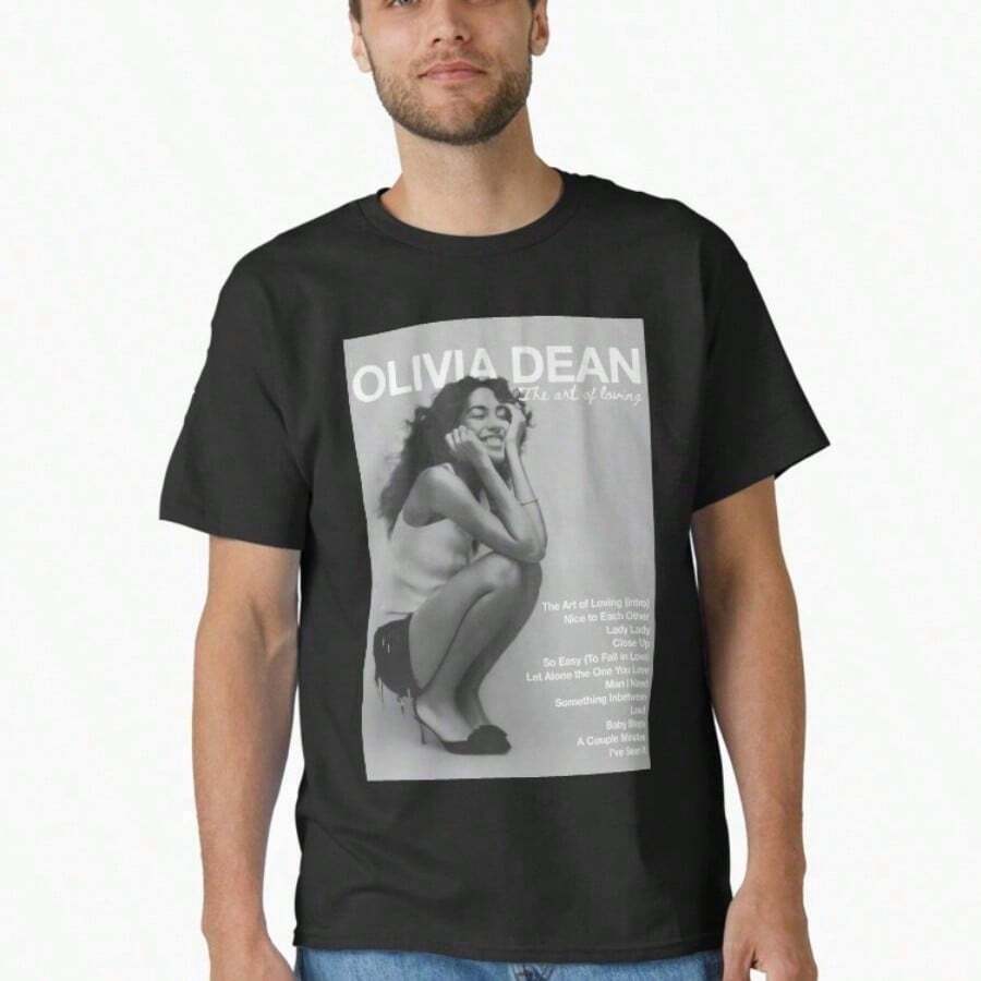 Classic R&B Soul T-Shirt With Olivia Dean Poster - Black - View 1