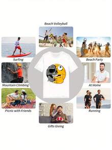 Men's Pure Cotton Short-Sleeved T-Shirt Casual Oversized Skull  Print Daily Wear Top - White - View 2