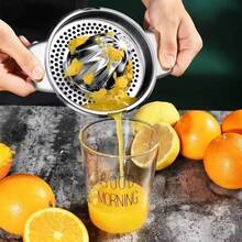 Quick & Convenient Silver Stainless Steel Manual Juicer For Fruit, Lemon, Lime With Bowl And Strainer - Silver - View 6
