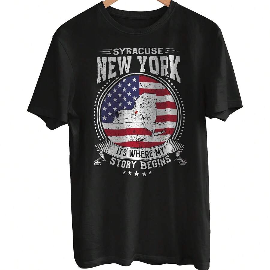 Syracuse New York It's Where My Story Begins, Syracuse NY Flag Shirt - 款式 - 查看 1