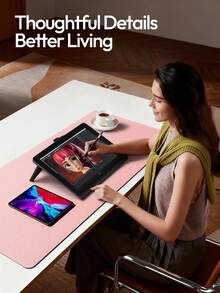 Extra Large Mouse Pad, Writing Pad, Desk Mat, Desktop Protector, Nail Art Table Mat, Makeup Pad, Waterproof PU Leather + Non-Slip Suede 90 X 43 Cm (Pink) Multiple Size Options Gaming Desk Mat Desk Protector Multiple Colors Office Student Princess Style Pink Pink Sky Blue Study Desk Long Table Mat Style Home Decor Mat Scratch-Resistant Wear-Resistant Anti-Glare Leather Coffee Table Mat Laptop Protector Waterproof Washable Reusable Extra Long Extra Large Stain-Resistant Easy To Clean Office Supplies Study Home Supplies - Multicolor - View 4