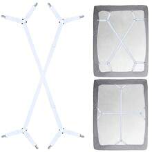 2pcs Adjustable Crisscross Bed Sheet Holder Straps - Keep Sheets In Place, Triangle Elastic Fasteners For All Mattress Covers - Multicolor - View 12