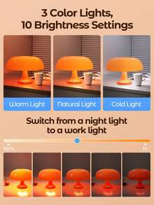 Modern Minimalist LED Mushroom Decorative Table Lamp, 3-Color Dimmable Romantic Art Desk Lamp, USB Powered Reading Light, Home Decor Atmosphere Lamp, Suitable For Bedroom, Living Room, Dining Room, Party Decoration - Multicolor - View 9
