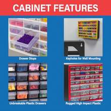 Plastic Storage Cabinet For Garage Organization, Bead Organizer, Building Bricks Storage, Teacher Toolbox, Makeup Organizer, 20" W X 6" D X 16" H, 10124 - Black - View 6