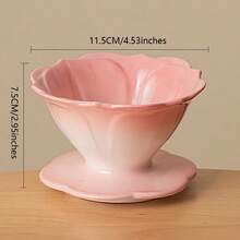 1pc Ceramic Lotus Flower Shaped Coffee Filter Cup, Fits V01 Filter Paper, Can Brew 1-4 Cups, Reusable Manual Coffee Dripper, Suitable For Home, Cafe, Restaurant, Essential For Back To School - MultiWarna - View 11