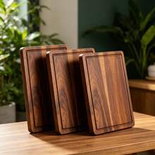 3pcs. Set Of Premium Rosewood Cutting Boards, Natural Wood Style High-End Cutting Boards, Size (38 X 26 / 33 X 23 / 28 X 20 Cm) Solid Wood Chopping Boards, Easily Process Meat, Vegetables, Fruits, Bread And Other Ingredients. Suitable For Hotels, Restaurants, Homes, Apartments, Dormitories. - Rust Brown - View 6