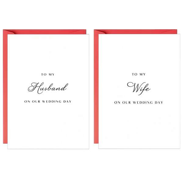 2pcs Elegant Wedding Anniversary Greeting Cards With Random Color Envelopes, Suitable For Husband And Wife, Anniversary Card For Wife Or Anniversary Card For Husband