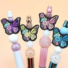 10/20/25Pcs Butterfly Shaped Beads Set - Includes Butterfly Shaped Main Beads And Round Beads, Multiple Colors Available, Suitable For DIY Jewelry Accessories And Handmade Crafts - Multicolor - View 9