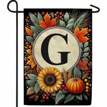 Autumn-Themed Garden Flag With Optional Initial (12.5 X 18 Inches, Double-Sided Print, Featuring Sunflowers And Pumpkins) - 1pc - View 18