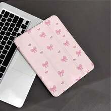 水彩粉色蝴蝶結印花平板保護殼，相容 iPad 10代 10.9 吋 2022/Air 13(M3 2025)/Air 11(M3 2025)，相容 ，相容 Oppo Pad，相容 Matepad，相容 Vivo Pad，相容 Honor Pad - 彩色 - 查看 10