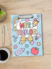 1pc Custom Text Teacher Clipboard, Personalized Teacher Gift, Classroom Office Teacher Clipboard,Unique Teacher Gift For Back To School Season,Back To School Season - Multicolor - View 8