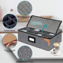 Stemware Storage Cases - 2 Cup Holders, Dark Grey - View 4