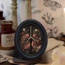 1pc 3D Black No-Drill Photo Frame, Gothic Oval Photo Frame, Suitable For Home Decor, Office Decor, Holiday Decor - 15 - View 5